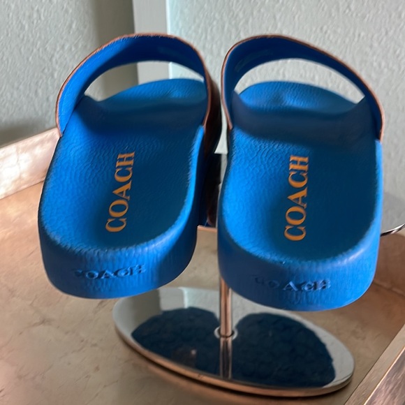COACH Men's Signature Pride Slide Sandal Size 10 NWT in Rainbow - Picture 4 of 5